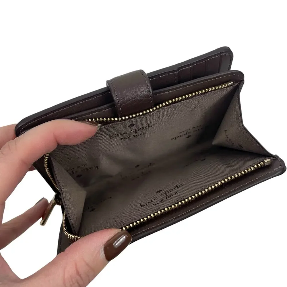 Kate Spade 454 Suede Large Shoulder Bag Lena Bifold Wallet Set Hot Fudge
